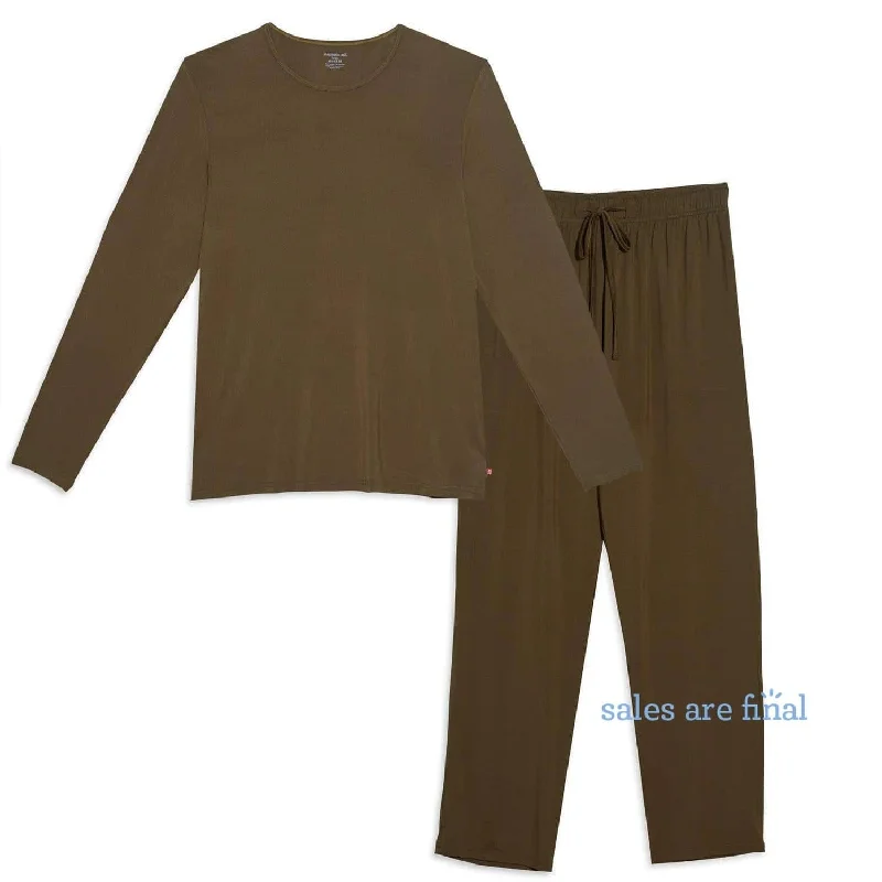 Olive Modal Long Sleeve PJs - Men