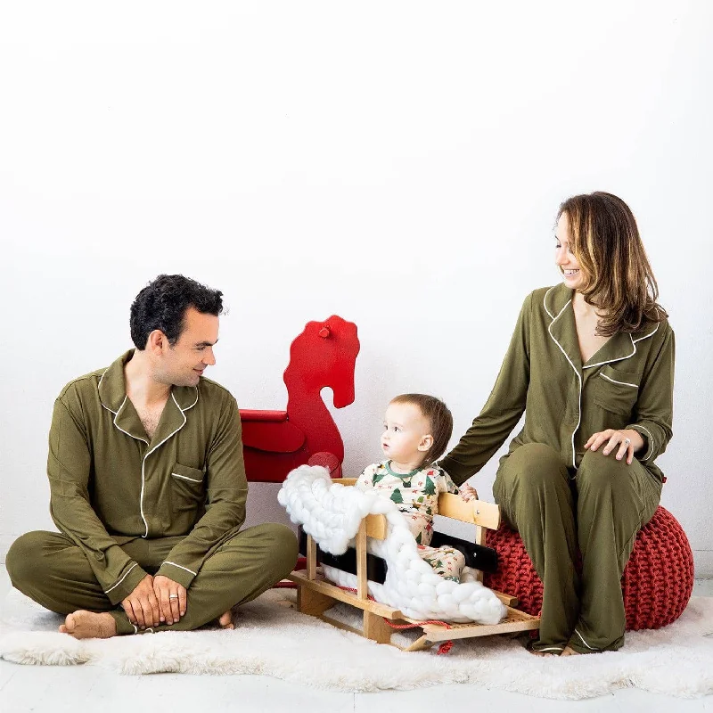 men's olive modal magnetic classic with a twist pajama set