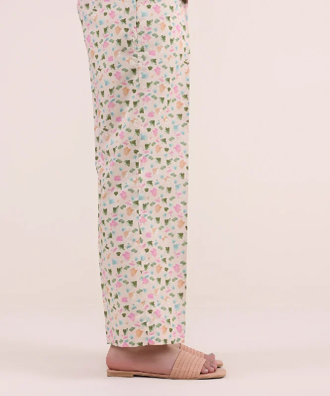 Printed Cambric Straight Pants