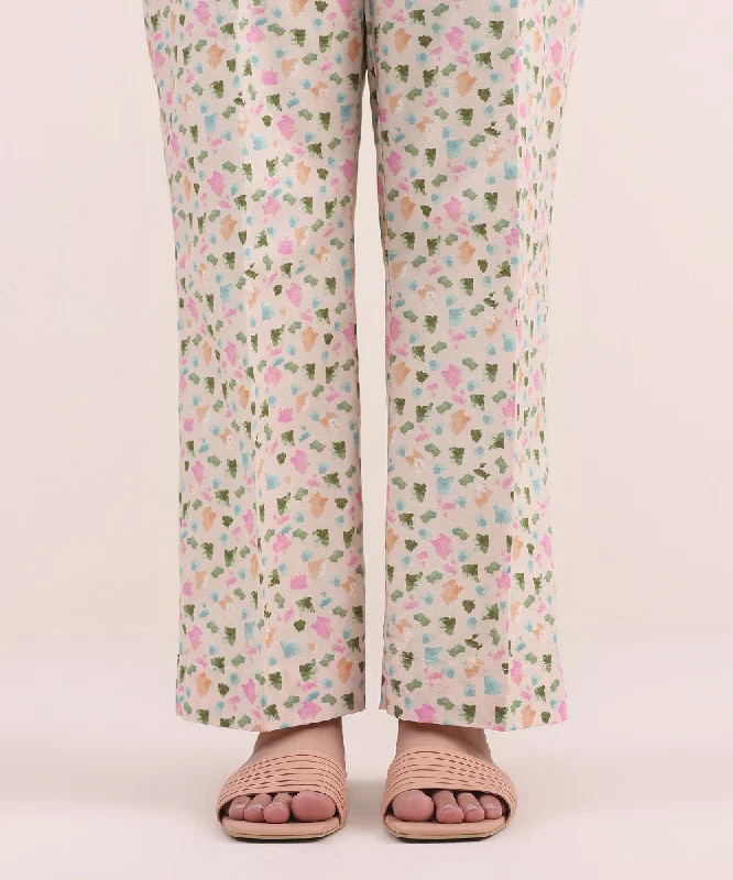 Printed Cambric Straight Pants