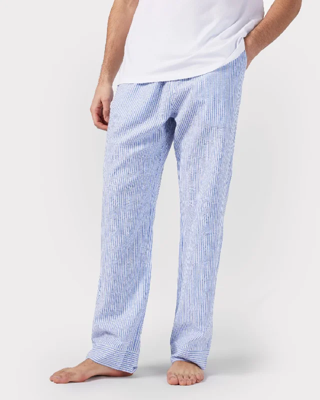 Poplin Stripe Pyjama Bottoms - Navy & White