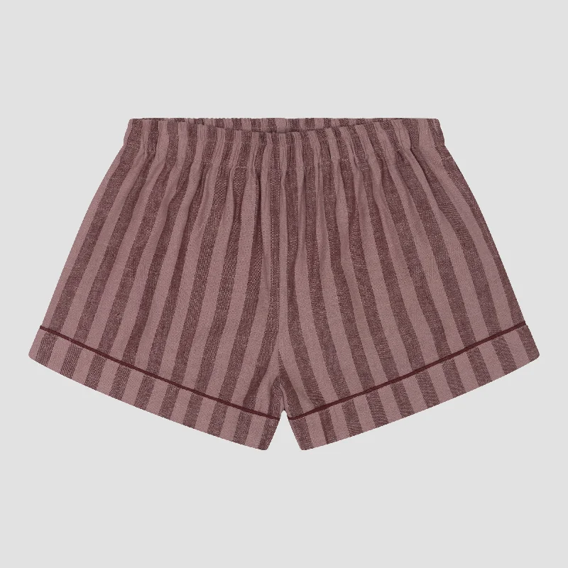 Port & Woodrose Striped Linen Men's PJ Shorts