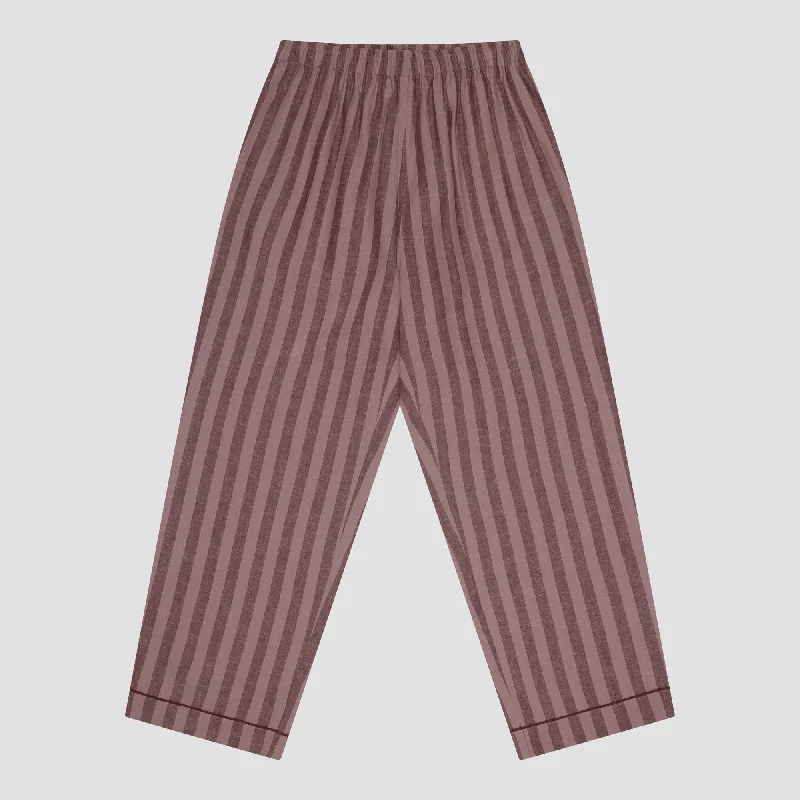 Port & Woodrose Striped Linen Men's PJ Trousers