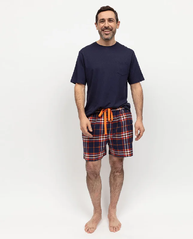 Taylor Mens Jersey T-shirt and Lightly Brushed Check Shorty Set