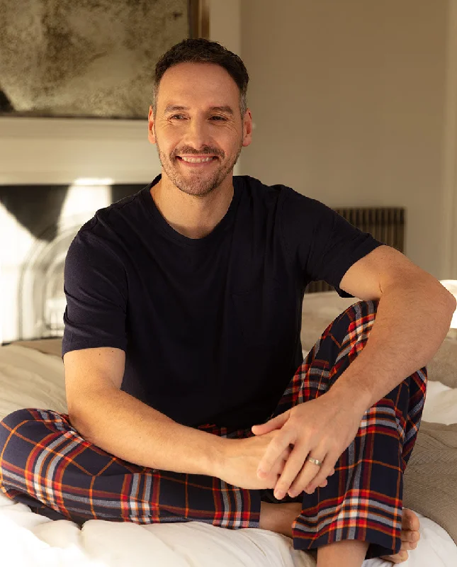 Taylor Mens Lightly Brushed Check Pyjama Bottoms