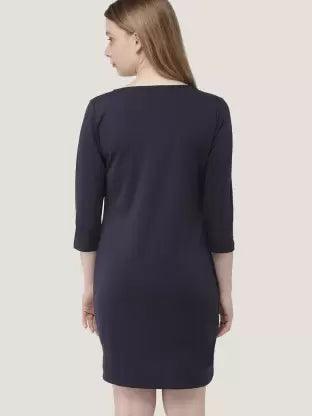 Women plain Night Dress  (Dark Blue)