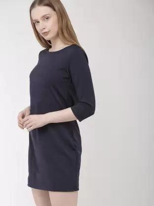 Women plain Night Dress  (Dark Blue)