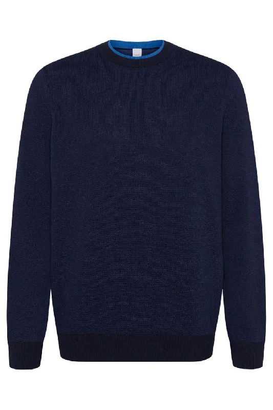 BUGATTI Mens Long Sleeve Sweater NAVY BLUE