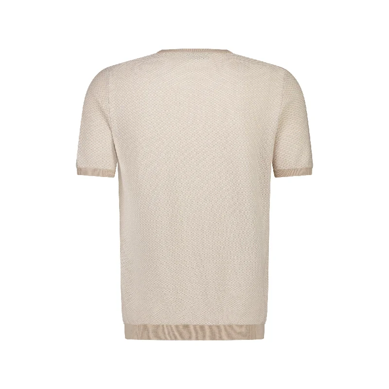 Ferrante Short Sleeve Contrast T-Shirt in BEIGE