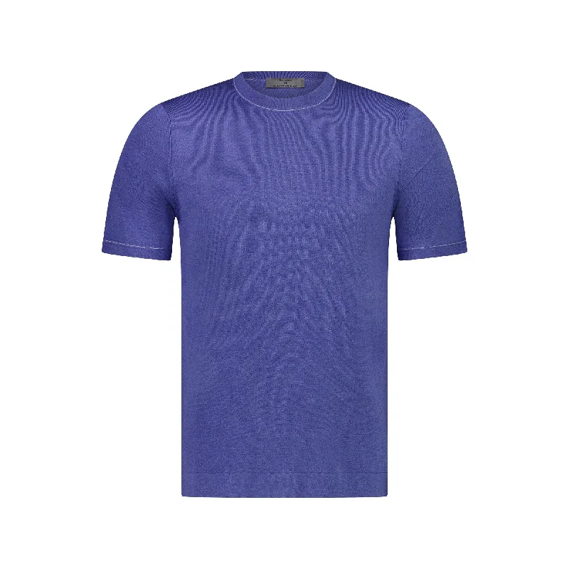 MCKINNON x FERRANTE Silk/Cotton T-Shirt in LIGHT BLUE