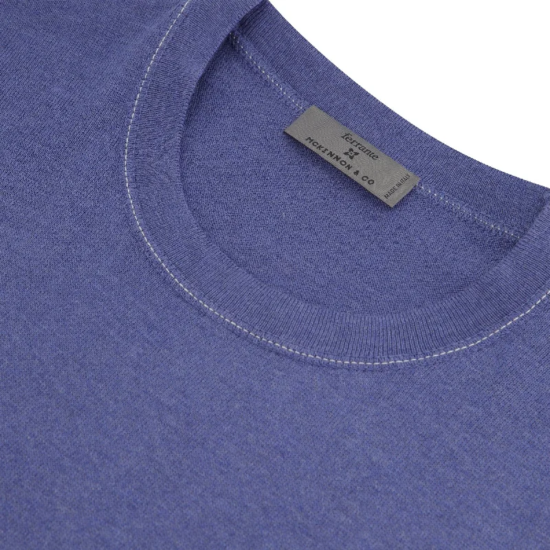 MCKINNON x FERRANTE Silk/Cotton T-Shirt in LIGHT BLUE