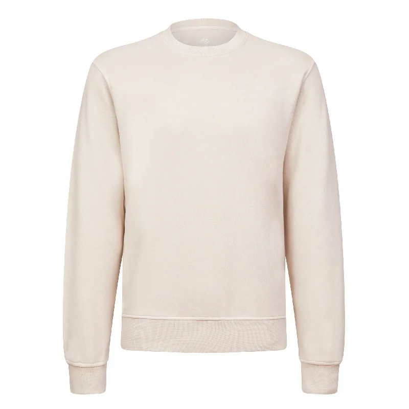 FRADI Cotton Fleece Crewneck Sweatshirt BEIGE