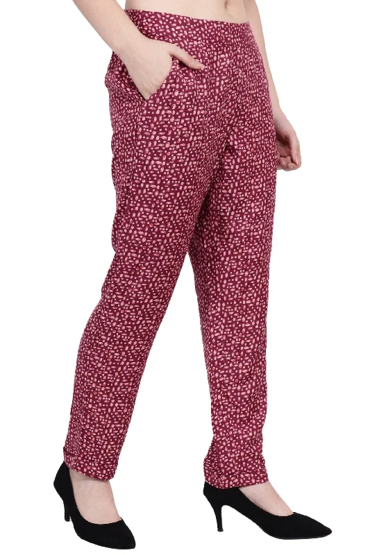 Maroon Pebble Printed Pants