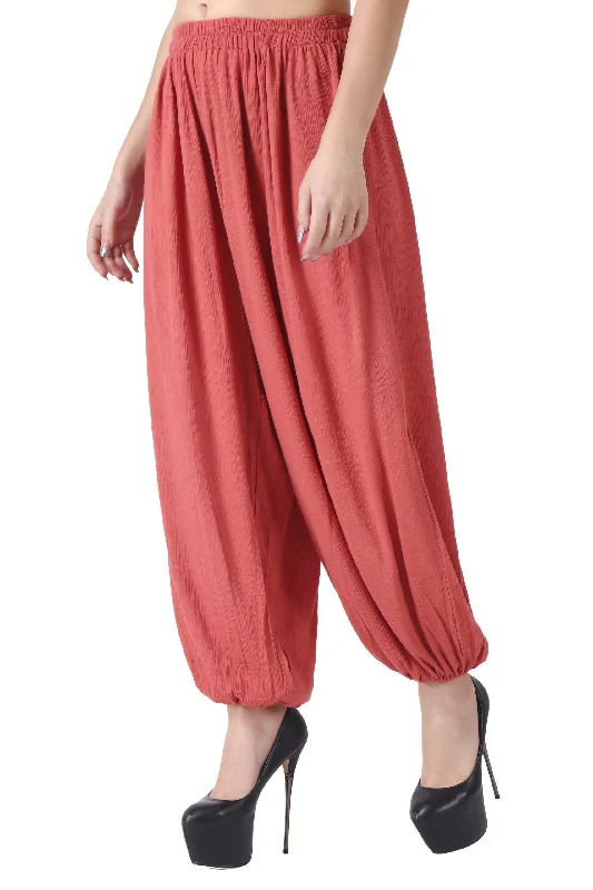 Peach Solid Harem Pants