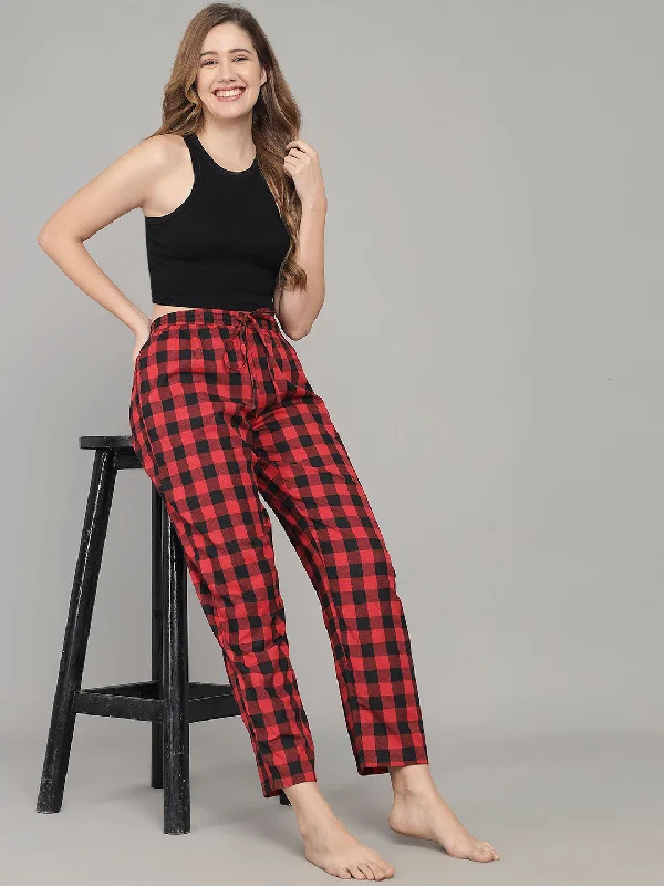 Comfy Checks Pyjama - Red & Black