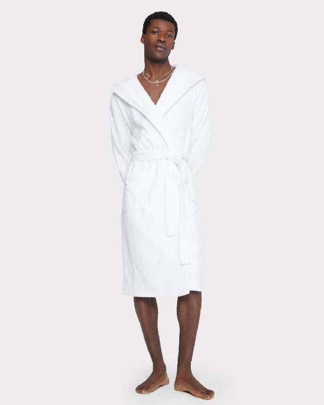 Towelling Dressing Gown - White