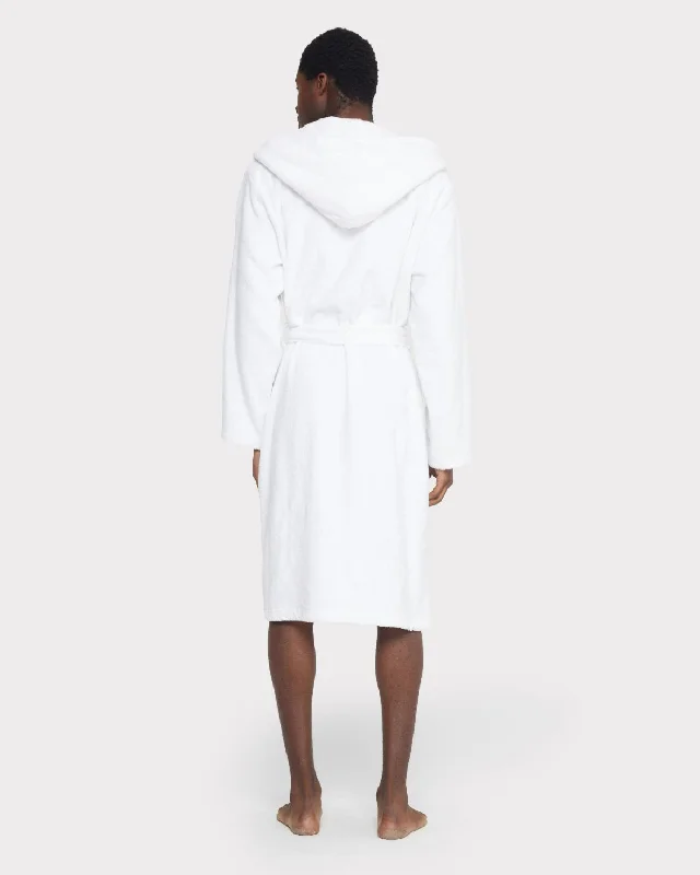 Towelling Dressing Gown - White