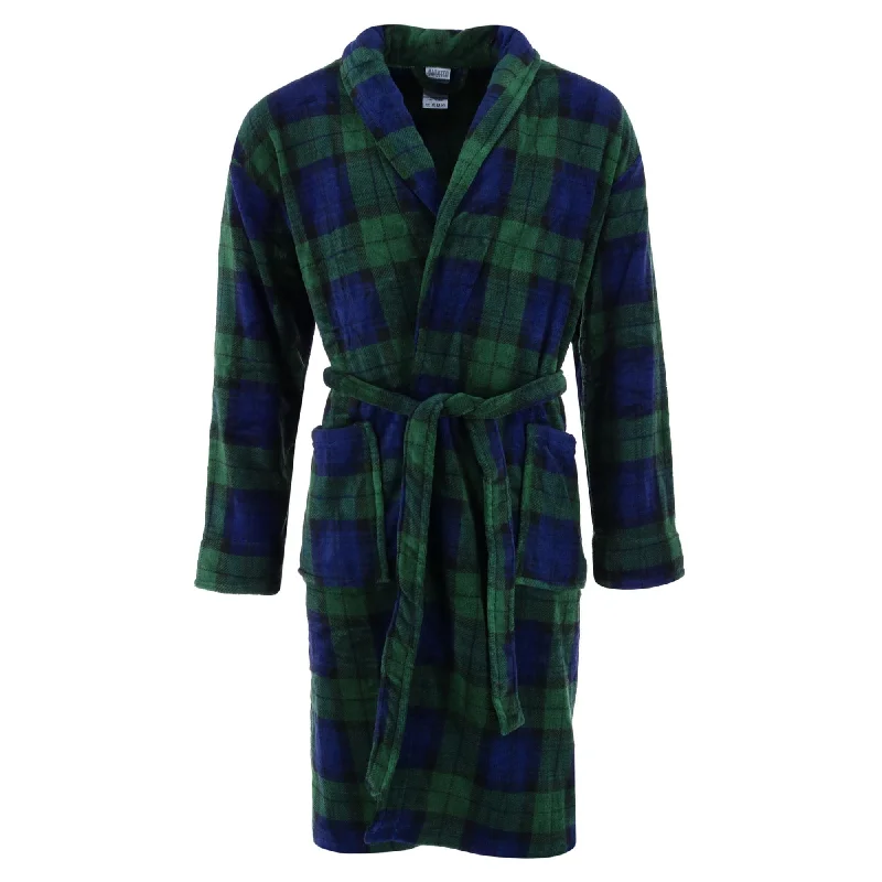 Wanted Men's Plaid Plush Robe