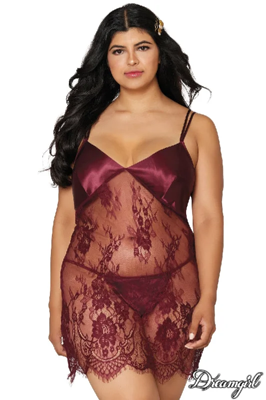 Floral Eyelash Lace Chemise