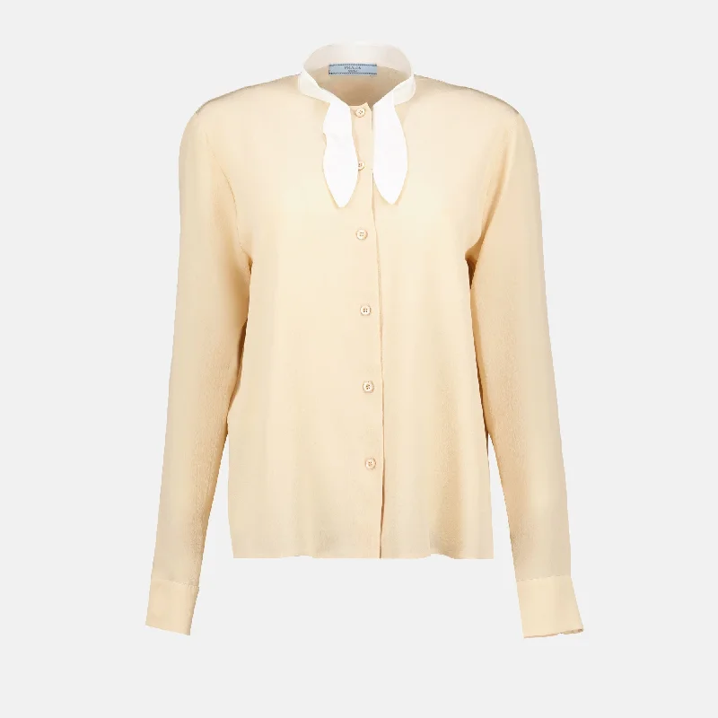 Chemise en soie beige