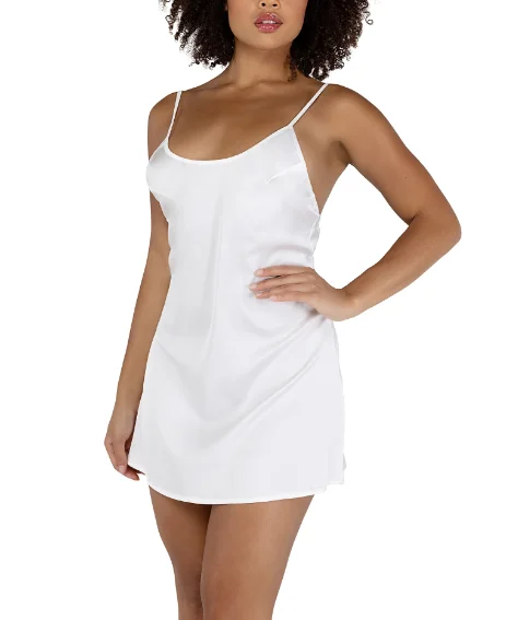 Soft Satin Chemise In White - Roma Costume