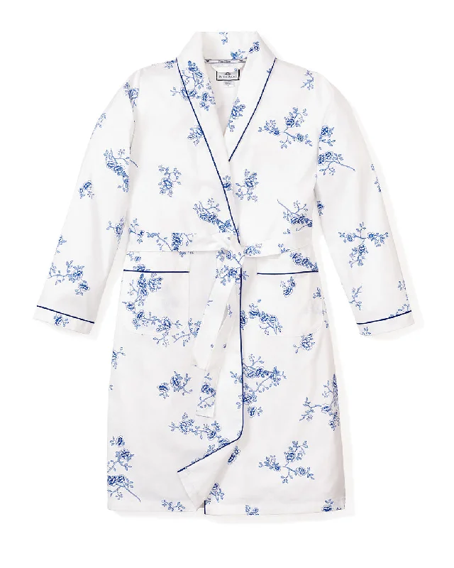 Kid's Twill Robe in Indigo Floral