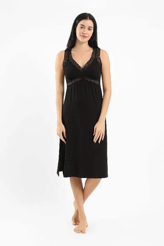 Lace Wide Strap Nightgown