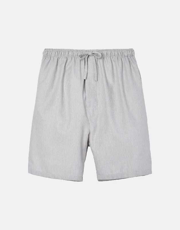 Men's Cotton Twill Sleep Shorts – Armoury Grey Herringbone