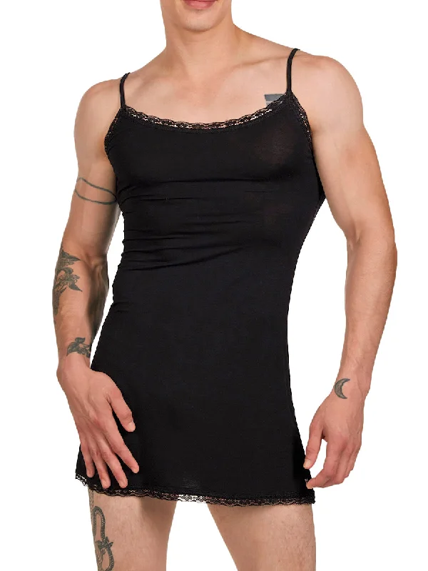 mens-black-modal-and-lace-nightie