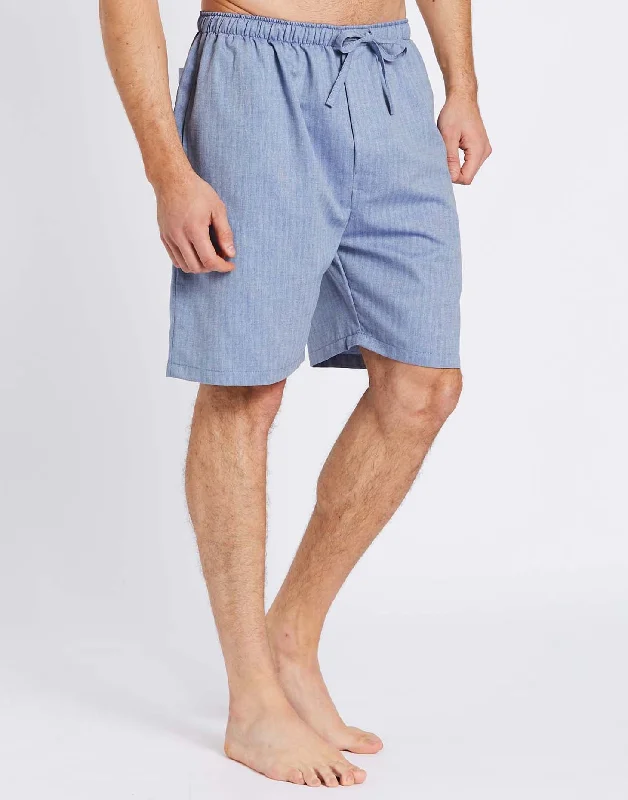 mens-garrison-blue-herringbone-cotton-short-pyjama-trousers