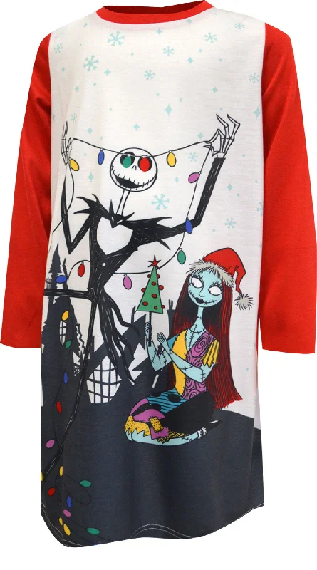 nightmare-before-christmas-jack-and-sally-decorating-girls-pajama